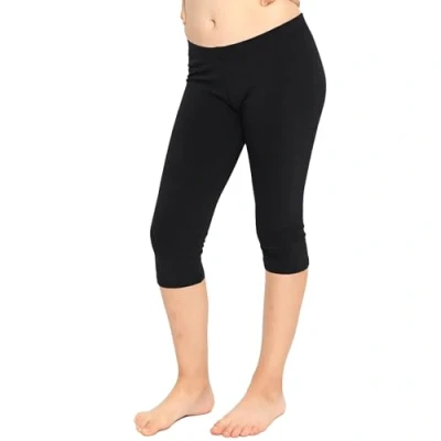Image of Crazy Chick Cropped Girls Children 3/4 Length Plain Basic Cotton Legging Cycling Casual Wear Trouser Capri Pants Age 1 13 (10 11 Years, Black)