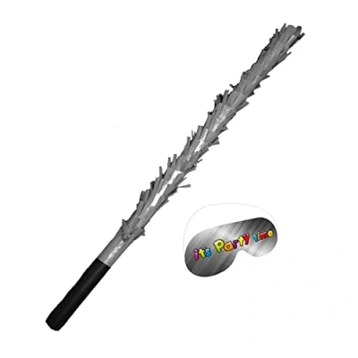 Image of Silver buster Stick with Paper Blindfold for Pinata smashing Game