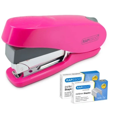 Image of Rapesco Luna Less Effort Half Strip Stapler 50 Sheet Pink