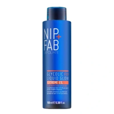 Image of Nip + Fab Glycolic Acid Fix Liquid Glow Extreme 6% Exfoliator for Face with Hyaluronic, Salicylic and Vitamin B5, AHA BHA Exfoliant to Resurface Exfoliate Even Tone Brighten Skin, 100 ml