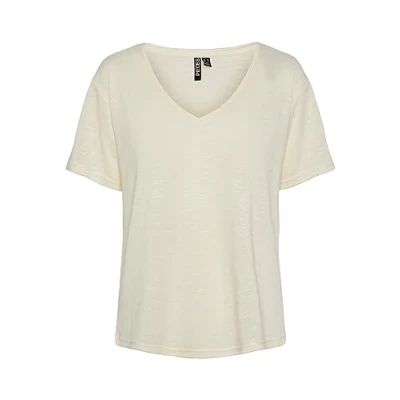 Image of PIECES Women&#039;s Pcnollie Ss Top Noos T Shirt, Birch, S