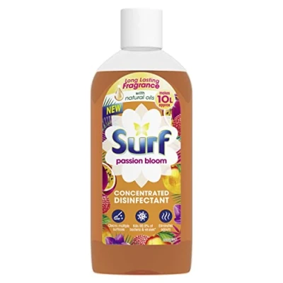 Image of Surf Passion Bloom Concentrated Disinfectant eliminates 99.9% of germs multi purpose cleaner for sparkling clean surfaces 240 ml