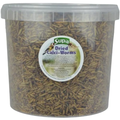 Image of Supa Dried Calci Worms For Wild Birds, 5 Litre Bucket, High Energy Protein Rich Treat Garden Attract More Birds To Your Garden, Quality Bird Food.