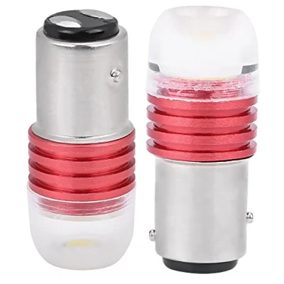 Image of Tail Brake Lights 2pcs White 1157 2357 Strobe Flashing LED Projector Bulbs For Car DC 12V
