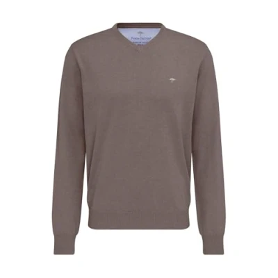 Image of Fynch Hatton Men&#039;s Pullover, V Neck Jumper, Brown (Earth 860), Small