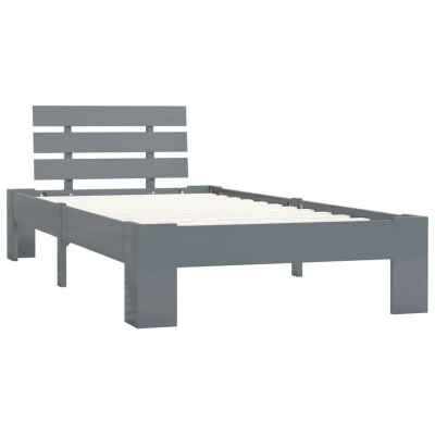 Image of vidaXL 820528 Bed Frame without Mattress Grey 90x200 cm Solid Wood