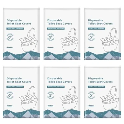 Image of ShaMyiuCnz 60PCS Flushable Paper Toilet Seat Covers Disposable Cushion Use in Travel Public Toilets for Kids Adults Pregnant Women