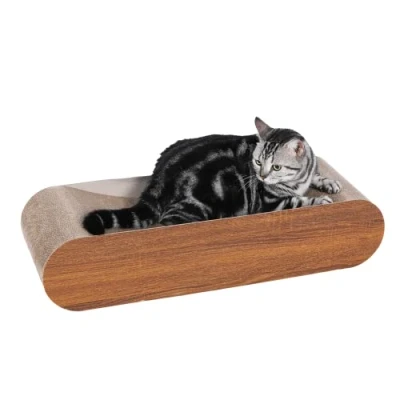 Image of Cat Scratcher, Cardboard Lounge Bed, Bone Shape Design, Recyclable Corrugated Scratching Pad, Stable and Durable, Furniture Protector, Reversible, Brown