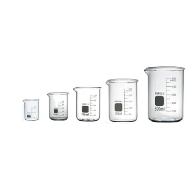 Image of Rocwing 25+50+100+250+500ml Boro 3.3 Glass Graduated Measuring Beaker for Lab or Kitchen 5 in a Pack