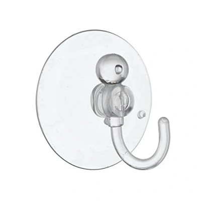 Image of Fort Fasteners Suction Hooks, Plastic Hook 25mm (1 Inch) Clear Premier 50 Hooks