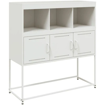 Image of vidaXL Sideboard White 100.5x39x107 cm Steel
