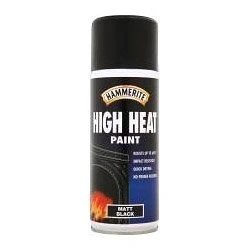 Image of Hammerite Hi Heat Paint Matt Black 400ml Aerosol (621487)