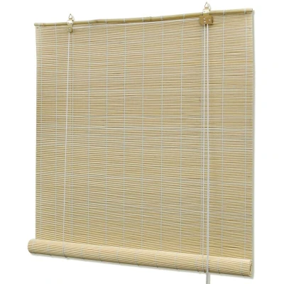 Image of vidaXL Natural Bamboo Roller Blind 80x220 cm Window Shade Light Control Curtain