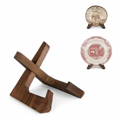 Image of ANBOXIT Bowl Stands for Display, 3,5 Inch Plate Stand, Wooden Easel Frame Holder, Display Stand Large Deep Bowls Platters and Dishes, 12,2 x 10 9cm (For under 6,3cm in Depth)
