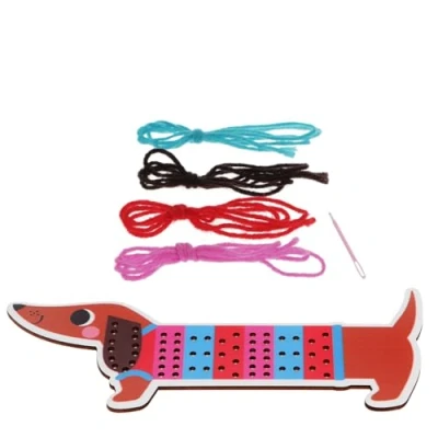 Image of Learn to Sew Wooden Hand Stitch Set Sausage Dog