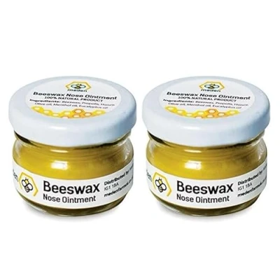 Image of 2 x 20g Beeswax &amp; Propolis Nose Ointment Headache, Cough, Cold, Flu, Blocked