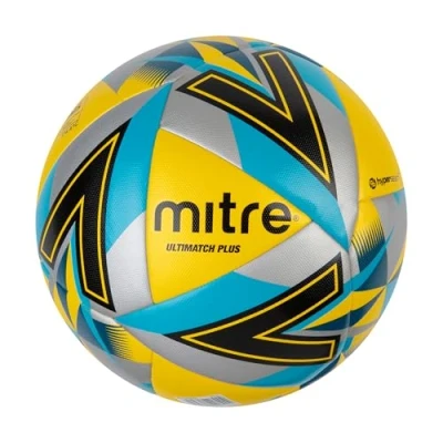 Image of Mitre Ultimatch Football, Enhanced Control, Extra Durability, Added Accuracy, Ball, Yellow/Silver, 4