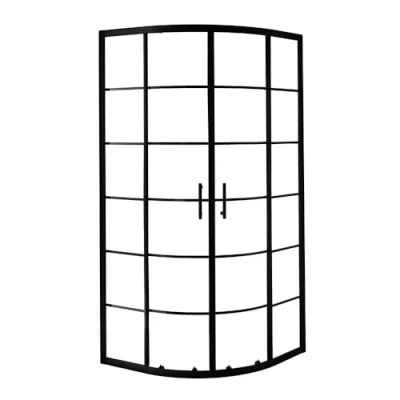 Image of Milano Barq Black Grid Reversible Quadrant Shower Enclosure 900mm x