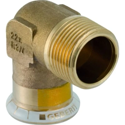 Image of Geberit Mapress Copper Press Fit Elbow Adaptor (Gas) 15mmx1/2&quot; 34728