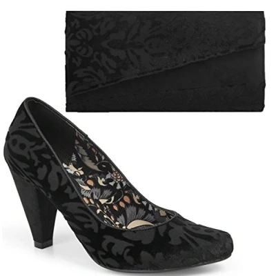 Image of Ruby Shoo Women&#039;s Black Leah Court Shoe Pumps UK 4 EU 37