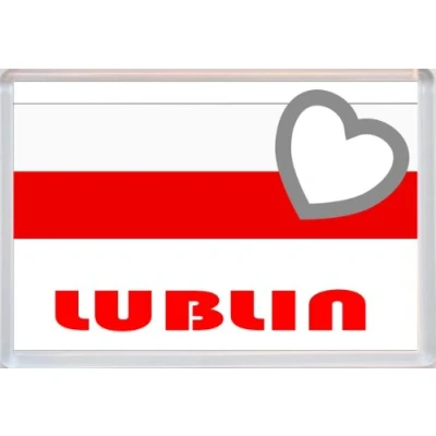 Image of Lublin Poland Flag Love Polish/Polska Towns &amp; Cities Jumbo Fridge Magnet
