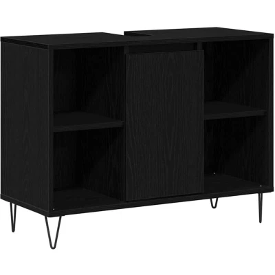 Image of vidaXL Black Oak Vanity MDF Medium
