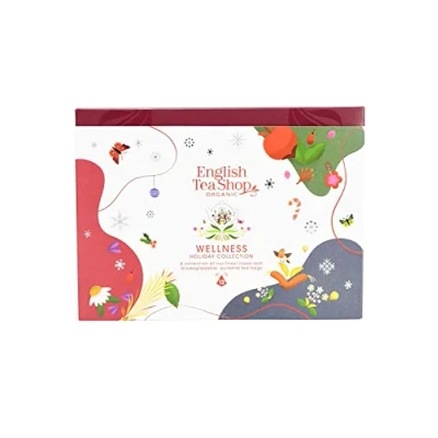 Image of English Tea Shop Organic Holiday Wellness Collection 12 Loose Leaf Pyramid Bags