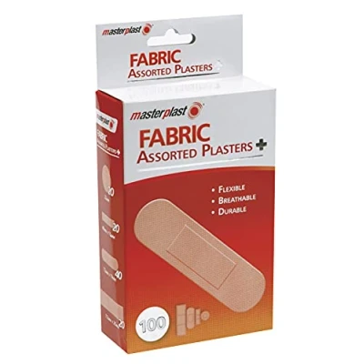 Image of Masterplast Assorted Fabric Plasters, Flexible, Durable Pack Of 100