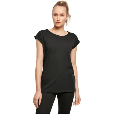 Image of Build Your Brand Women&#039;s By138 ladies Organic Extended Shoulder Tee T Shirt, Black, S
