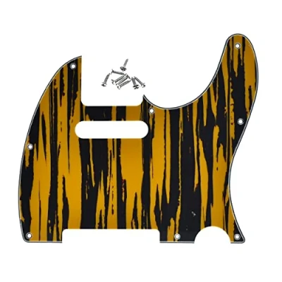 Image of Dopro 8 Hole Tele Guitar Pickguard Scratch Plate for USA/Mexican FD Telecaster Tawny Stripe