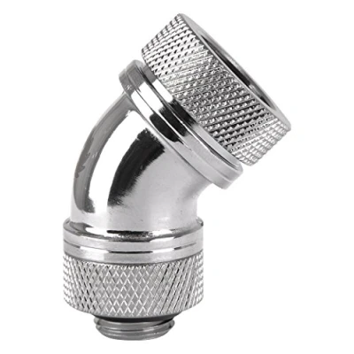 Image of Thermaltake Pacific 16 mm 45 Degree G1/4 PETG Tube Compression OD Chrome, CL W096 CA00SL A