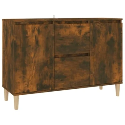 Image of vidaXL Sideboard Smoked Oak Engineered Wood Side Console Cabinet Furniture