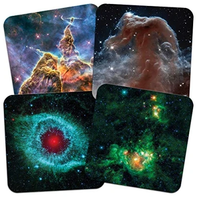 Image of Ditac ‘Cosmic Nebulae’ 95mm Square Cork Backed Coaster Set of 4.
