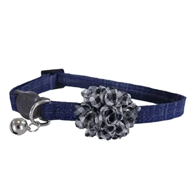 Image of Rosewood Designer Blue Scrunch Cat Collar