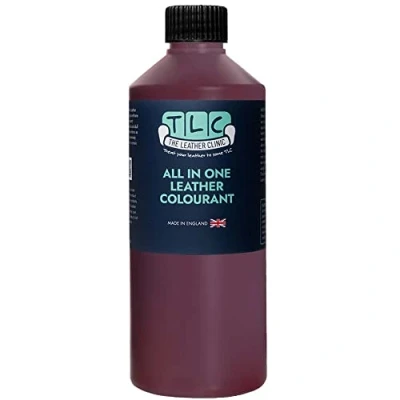 Image of The Leather Clinic All in One Colourant Self Seal Dye Repair Paint Recolour Furniture, Sofas, Car Seats (Bordeaux, 250ml)