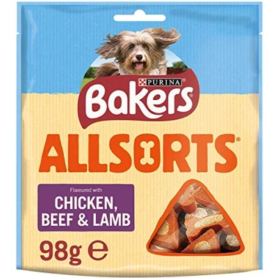 Image of 2 x Allsorts Dog Treats Chicken &amp; Beef 98g (Case of 6)