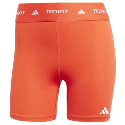 Image of adidas Performance Techfit Short Leggings, Women&#039;s, Size: XLx3&quot;, Bright red