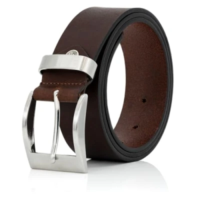 Image of LINDENMANN Mens leather Belt/Mens Belt, full grain belt XXL, buffalo leather, dark brown, Größe/Size:135