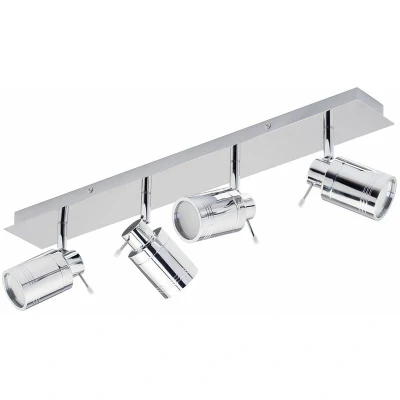 Image of LITECRAFT Spotlight Bar Bathroom IP44 Rated Adjustable 4 Light (Polished Chrome)