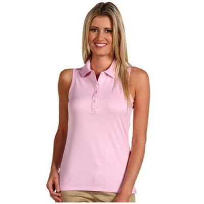 Image of *Now on Clearance* Callaway Ladies Solid Chev Sleeveless Golf Polo Shirt Light Lilac Large