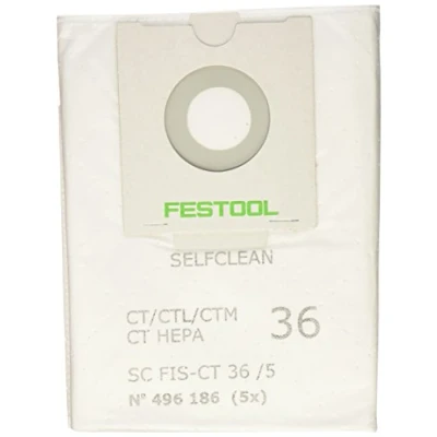 Image of Festool 496186 SC FIS CT 36/5 Selfclean Filter Bag, White