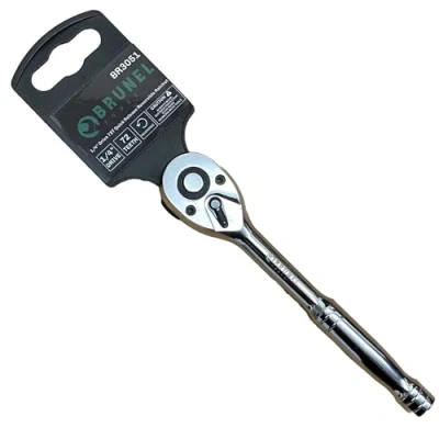 Image of BRUNEL Tools 1/4&quot; Drive 72T Quick Release Reversible Ratchet Socket Wrench BR3051