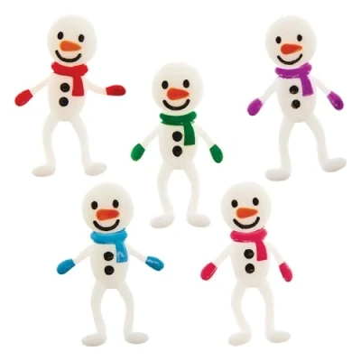 Image of Baker Ross FX606 Snowmen Stretchies Pack of 10, Christmas Party Bag Fillers for Kids