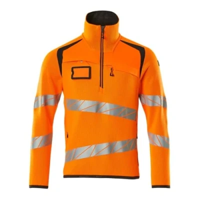 Image of Mascot Accelerate Safe Knitted Jumper with Half Zip Hi Vis Orange/Dark Anthracite (2XL)