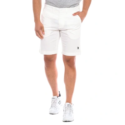 Image of U.S. POLO Mens Bermuda shorts with straight cut hem 67921 men Cream Size 34 (Waist)