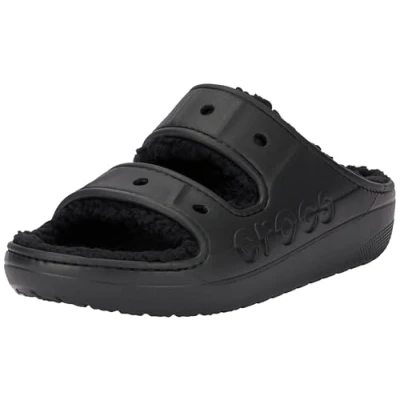 Image of Crocs Unisex Baya Cozzzy Sandal, Black, 7 UK