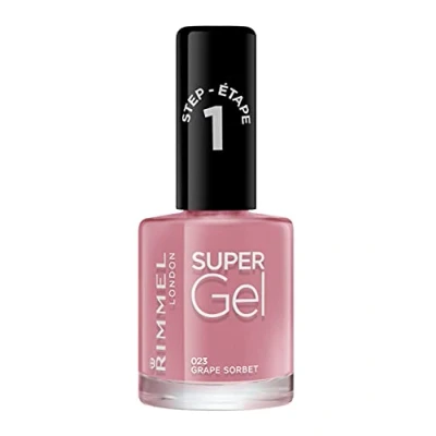 Image of Rimmel London Super Gel Nail Polish, 23 Grape Sorbet, 12 ml (Pack of 1)