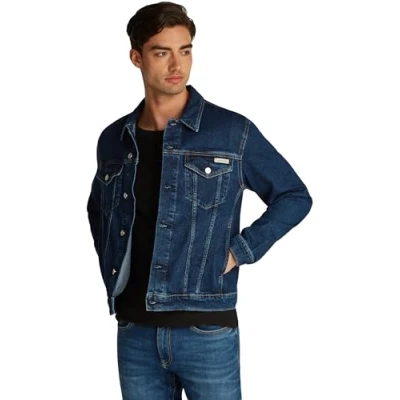 Image of Calvin Klein Jeans SLIM Jacket Denim jacket, Men&#039;s, Size: Small, dark