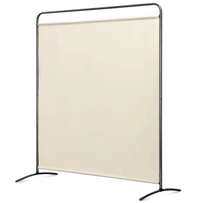 Image of Angel Living Paravent 1 Panel Room Divider Protective Screen Wall Partition for Offices, Balcony, Bedroom, Outdoor Garden 162.5 x 177 cm (Beige)