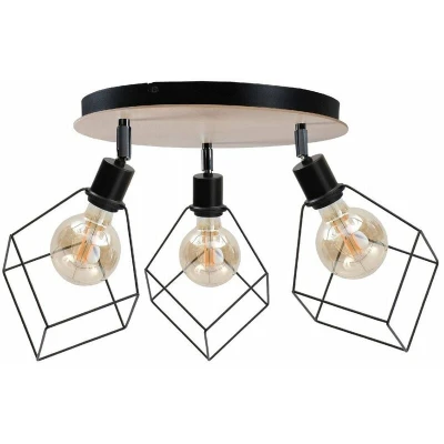 Image of Ruben Ceiling Spotlight Clusters Wood, 32cm, 3x E27